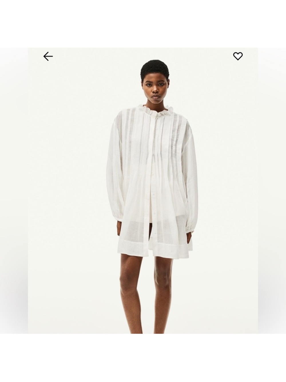 H&M white pleated dress